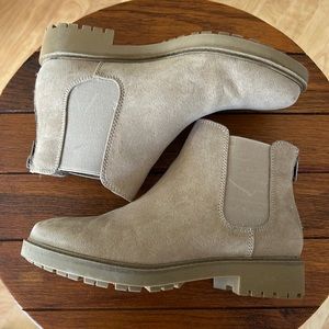 ESPRIT tan faux suede ankle boots size 6.5 women’s